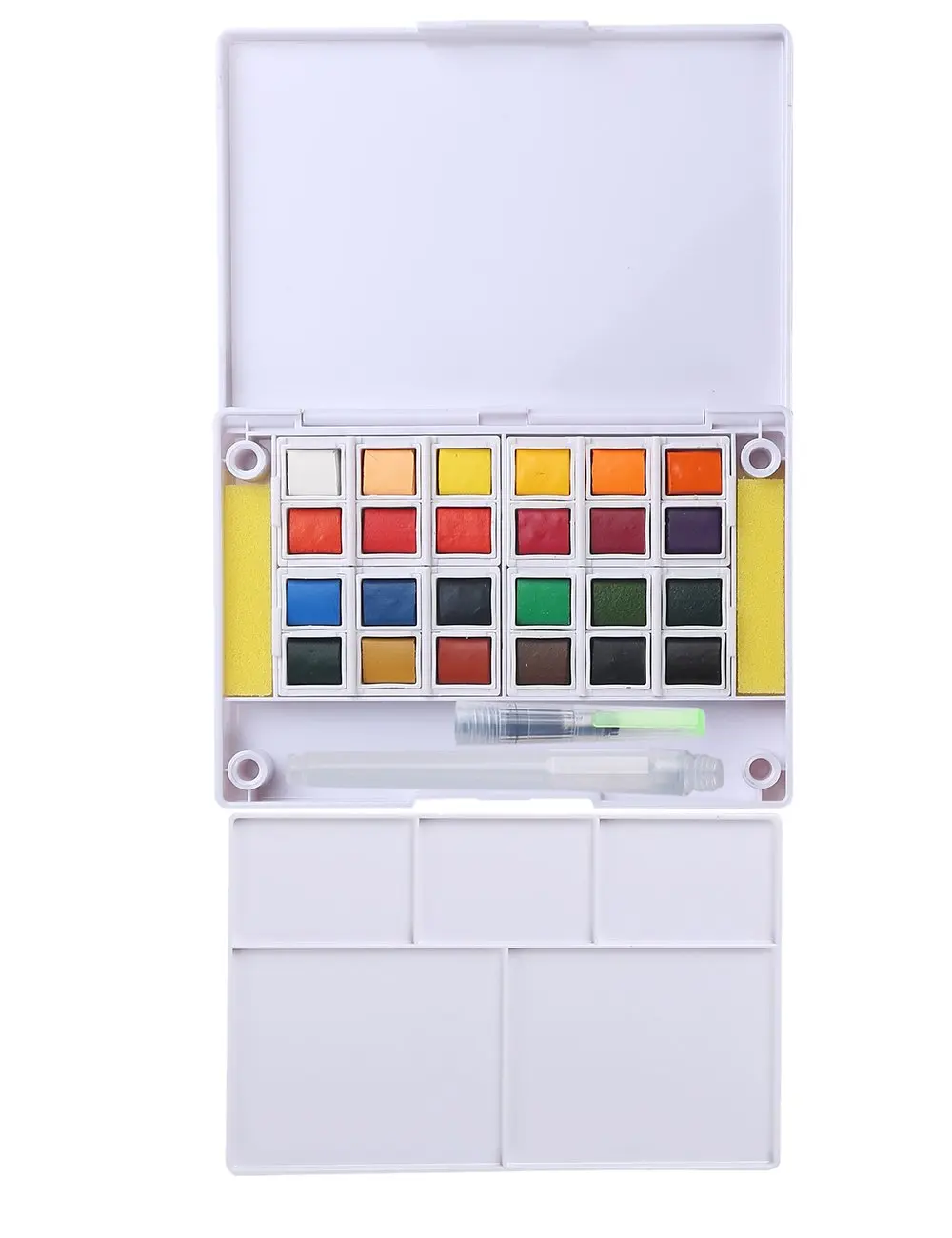 

Travel Watercolour Paints Set 24 Colours Pocket Field Sketch Case with Mixing Palette Water Brush Pen and 2 Sponges