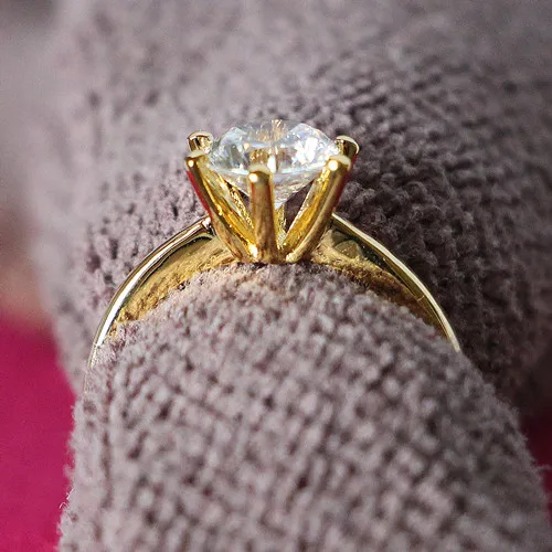 Благородство символ 2Ct 8 мм G H Moissanite кольцо 925 пробы Серебряное женское желтое