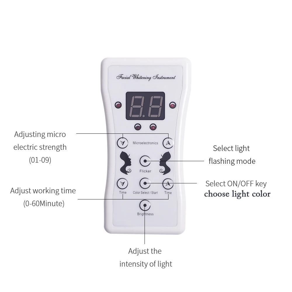 Máquina de Máscara Clareamento da Pele Dispositivo de Massagem Cores Photon Terapia Microcorrente Facial Pescoço Máscara Acne Elétrica Led 7 Luz 13 Máscara LEVOU