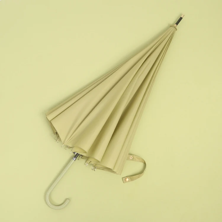 Только Jime простой 16 к прямой зонтик длинная ручка сплошной цвет креативный кожаный Зонт Ретро мужской и женский зонт
