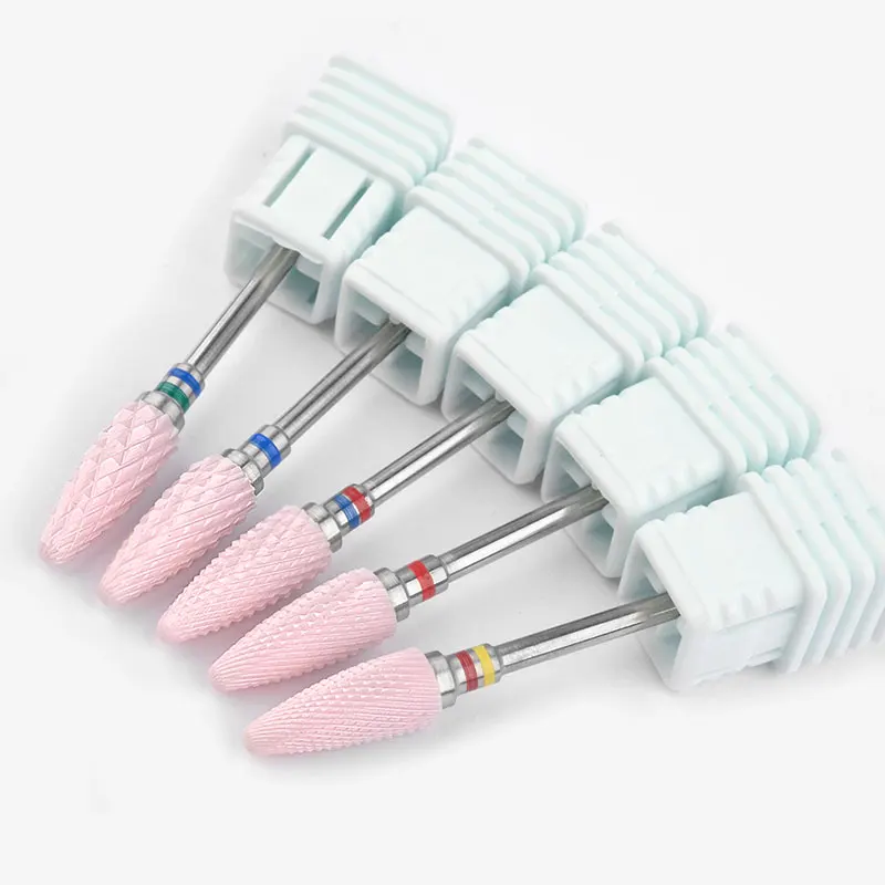 Специальная Керамическая розовая Шлифовальная головка для ногтей, электрическая дрель для ногтей, аксессуары для ногтей, полировальная машина для ногтей, инструмент для маникюра, педикюра