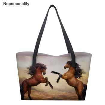 

Nopersonality Crazy Horse Print Women Handbag Fashion Designer Girls Beach Handle Bag Ladies Large PU Leather Bag Bolsa Feminina