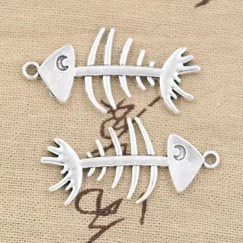 

4pcs Charms Fish Bone 42x21mm Antique Tibetan Silver Color Pendant Findings Accessories DIY Vintage Choker Handmade Jewelry