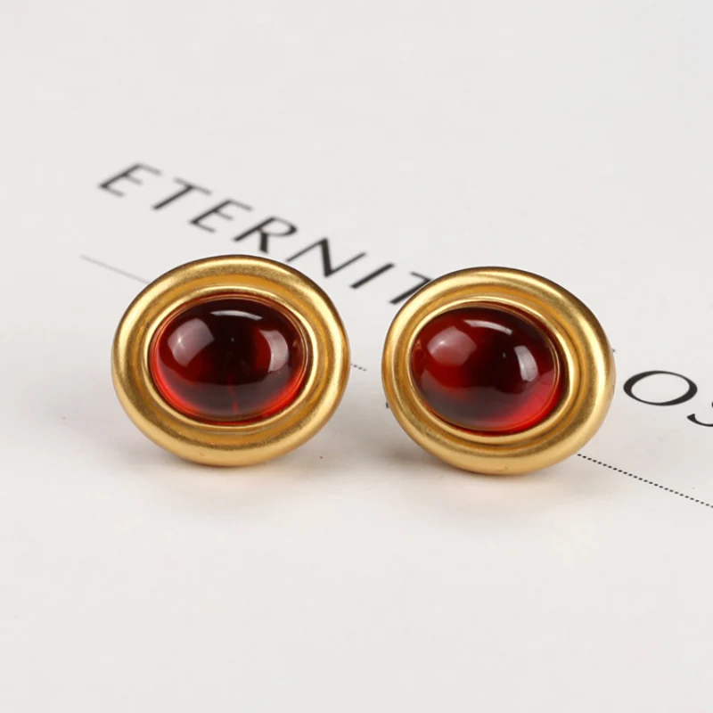 

Elegant 925 Sterling Silver Garnet Vintage Drop Earrings