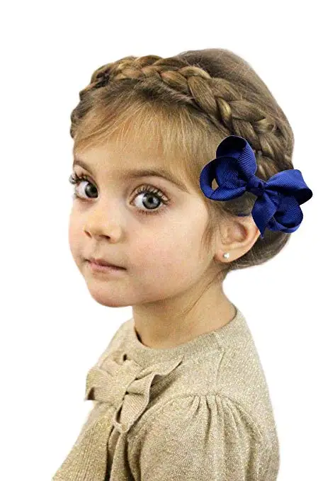 40 Colors/Set Little Girls 3" Hair Bows Clips In Pairs Mix Colors Pigtail Bow Alligator Hair Clips for Baby Girls Toddlers Kids