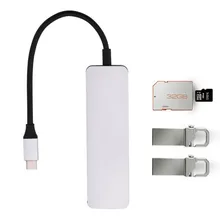 5 in1 USB HUB USB 3,0+ SD/TF карты адаптер портов высокоскоростной разветвитель Расширенный Card Reader для Macbook lenovo портативных ПК