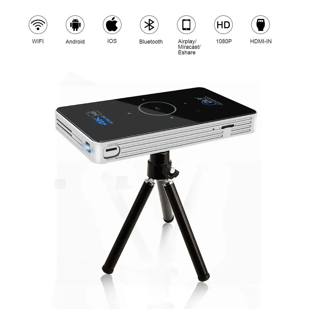 OTHA Home Theater Mini Beamer Projector Android 6.0 Video Projector RAM 2GB DLP Cell Phone Projector Supports 4K Portable Projec OTHA Home Theater Mini Beamer Projector Android 6.0 Video Projector RAM 2GB DLP Cell Phone Projector Supports 4K Portable Projec