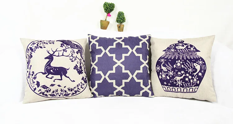 China blue print dining chair cushion 45x45cm car seat cushions Home decorative pillow for sofa coussin de salon