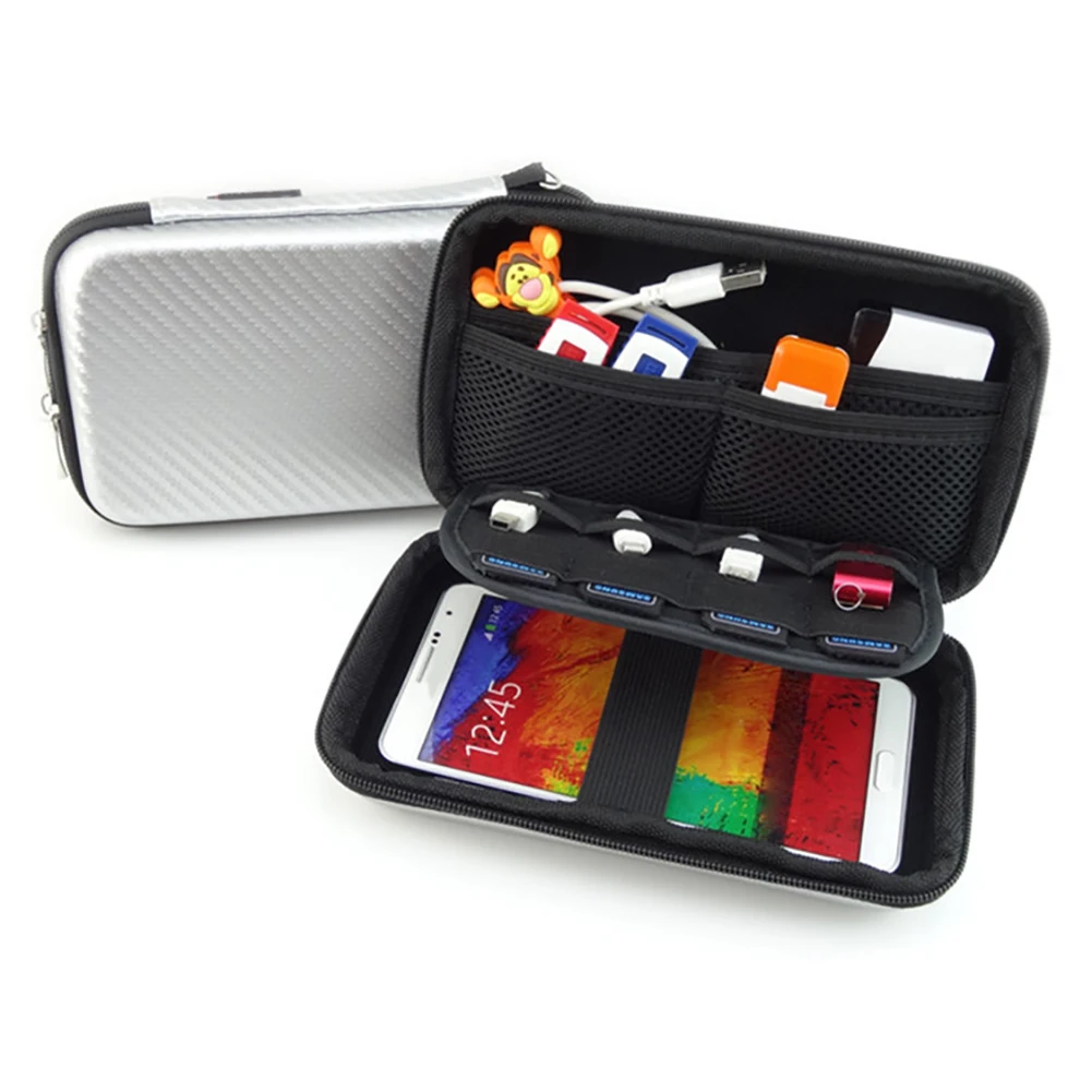 Portable Hard Drive Disk Storage Protective Case Cover Cable Phone