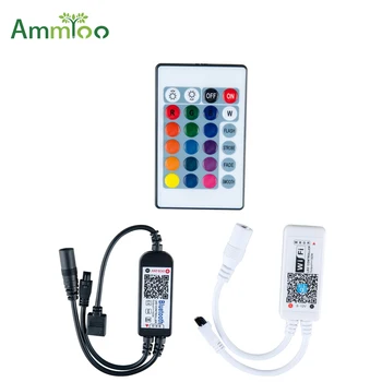 

AmmToo Bluetooth /Wifi RGB RGBW LED Controller Mini DC 5-24V With 24Key Remote Control For RGB / RGBW LED Strip Lights