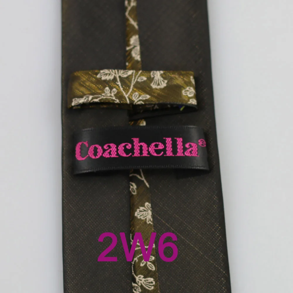 Yibei Coachella черный границы золотой Шайнер мужские Галстуки жаккардовые микрофибры бежевый Florals галстук тонкий тощий узкий галстук