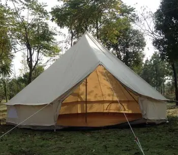 

factory 4M diameter cotton canvas waterproof bell tent for camping