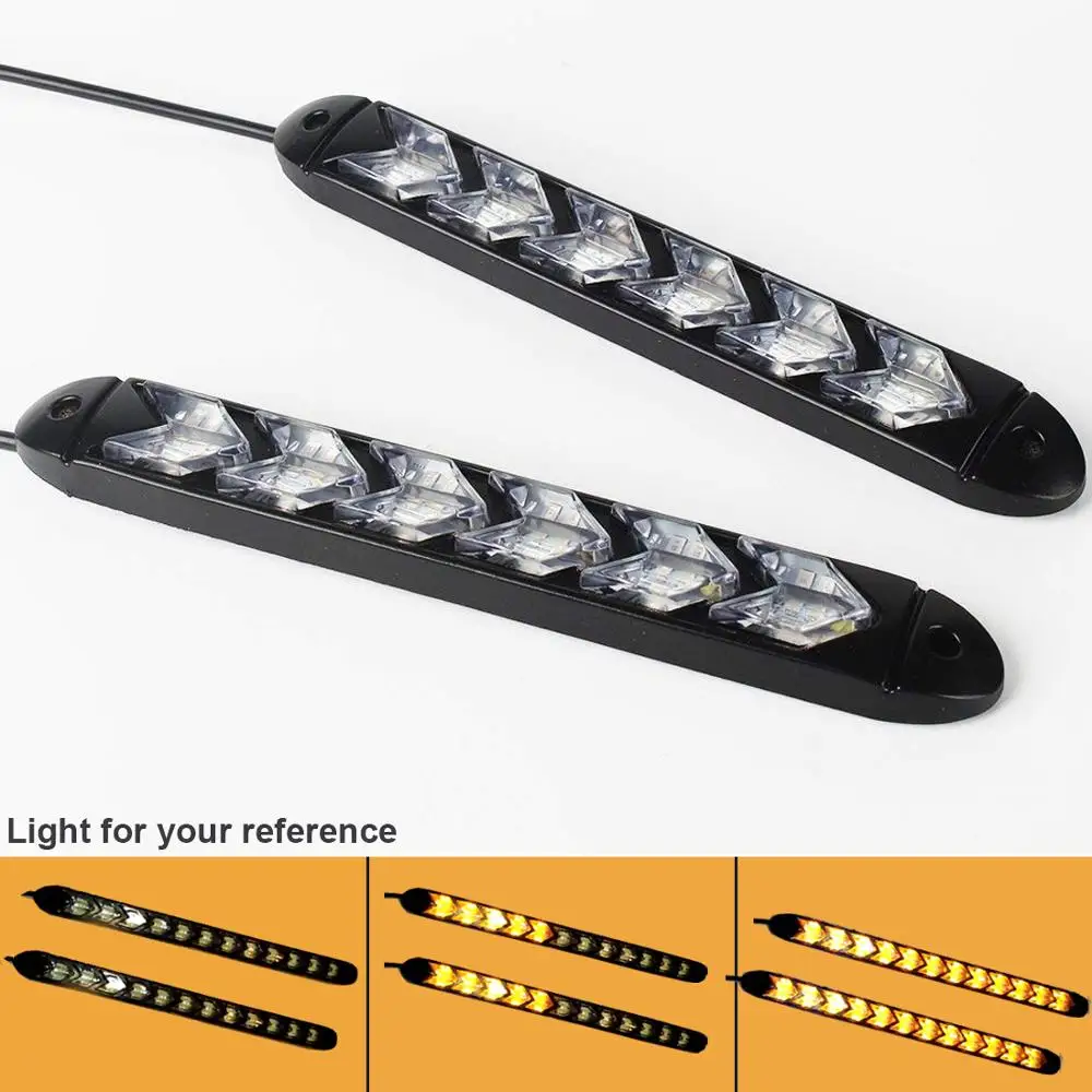 

2pc 6/9/12LED 24V Led DRL Daytime Running Lights White Headlight LED Amber Turn Light drl Strip Angel Eyes For Headlight