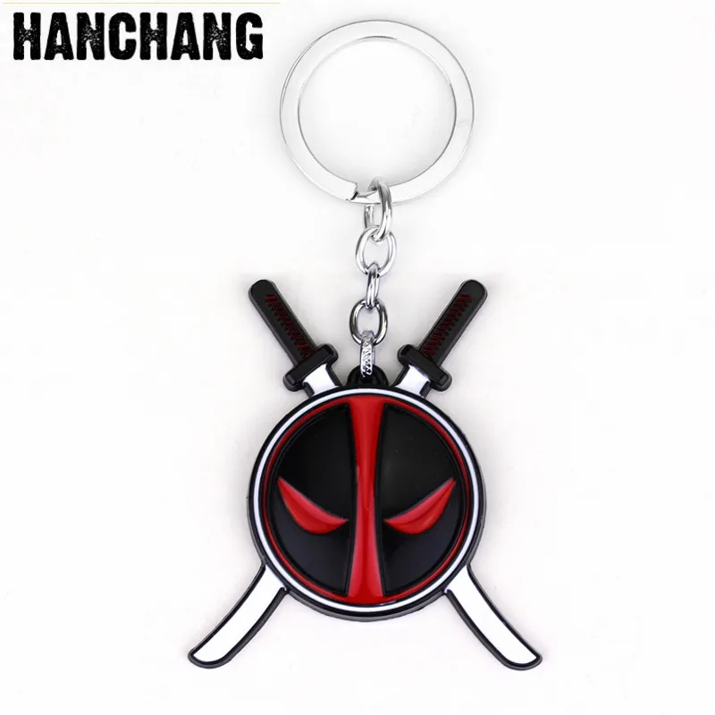 

Comics Superman X MEN Black Red Deadpool Hero Double Knife Stainless Steel KeyRings Keychains Purse Bag Buckle Best Gift Car Key