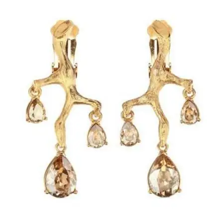 CSxjd высококачественный роскошный филиал кристалл не надо прокалывать уши зажим для ушей винтажные женские украшения