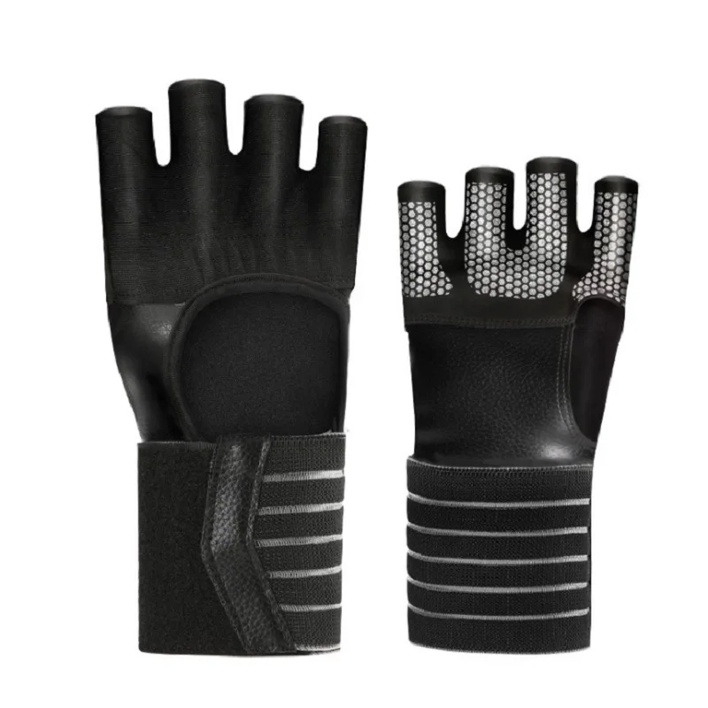 

Four finger gloves bodybuilding men and women cycling half finger gloves wrist guard ventilation non-slip dumbbell weightlifting