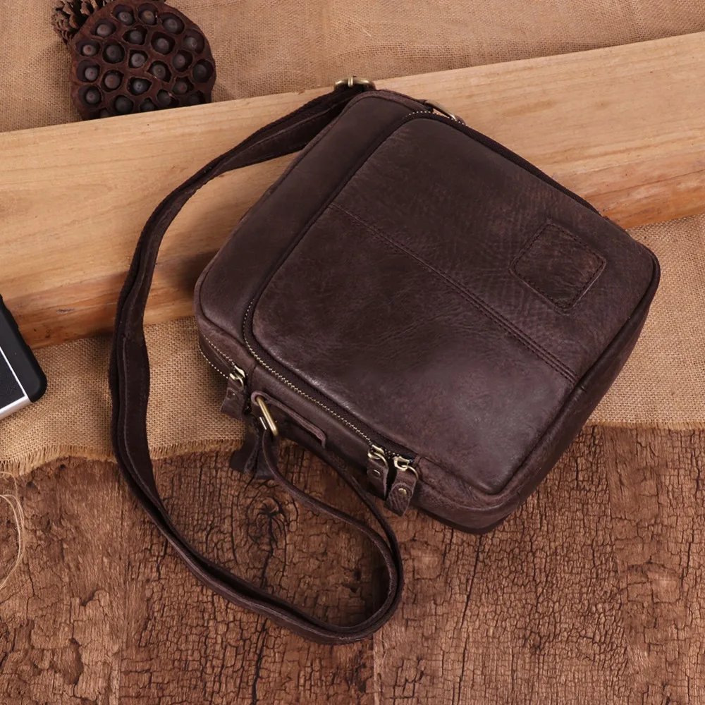 

Vintage Men Genuine Leather Messenger Bag Flap Small Travel Business Crossbody Shoulder Bags For Men Male Bag Leather Handbags