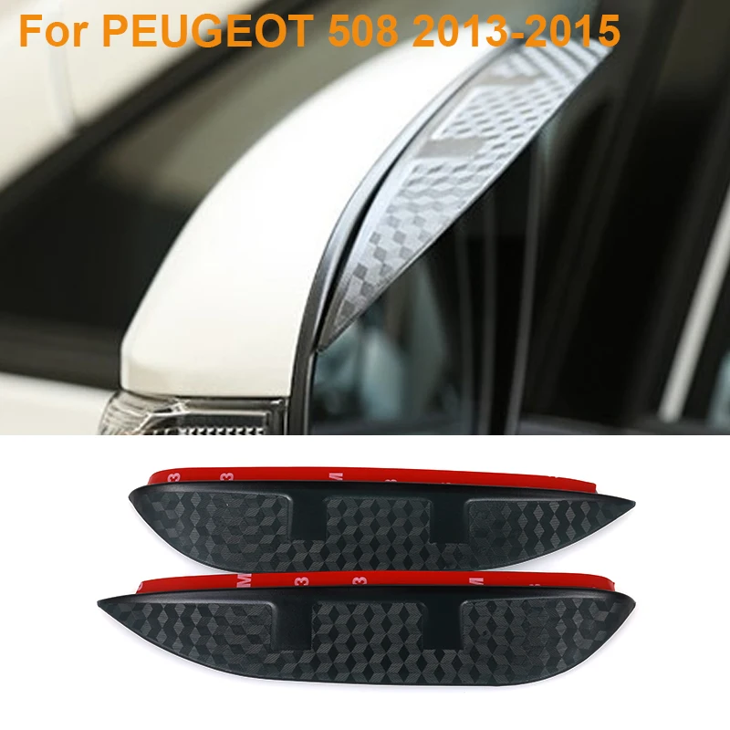 

2016 Car Styling Carbon Rearview Mirror Rain Blades Car Back Mirror Eyebrow Rain Cover Protector For PEUGEOT 508 2013-2015