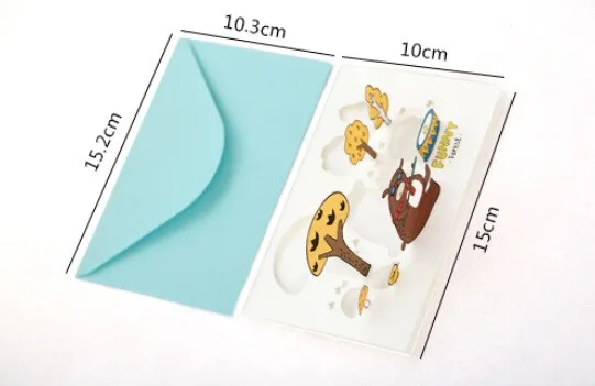 1 упак./лот Новый Винтаж 3D мультфильм животных серии Набор открыток с цветом конверт на день рождения карточки-закладки в розницу