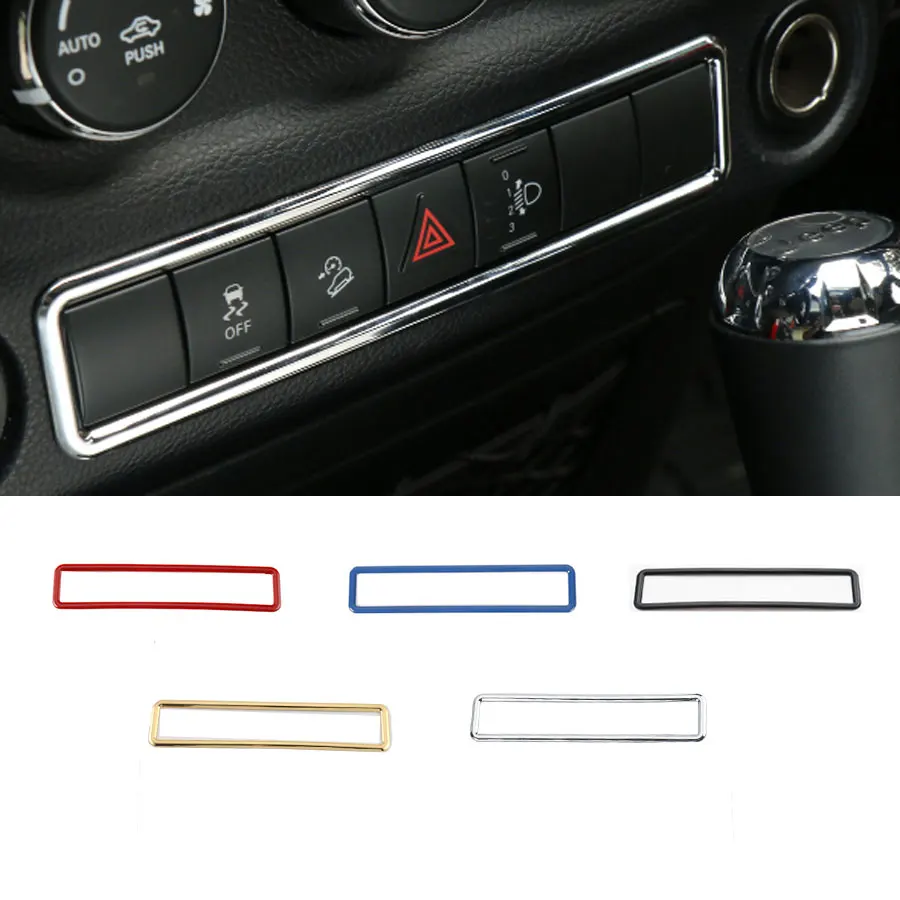 Us 9 17 15 Off Car Styling Abs Emergency Light Button Frame Cover Sticker For Jeep Wrangler Car Interior Accessories Blue Black Silver Red New In