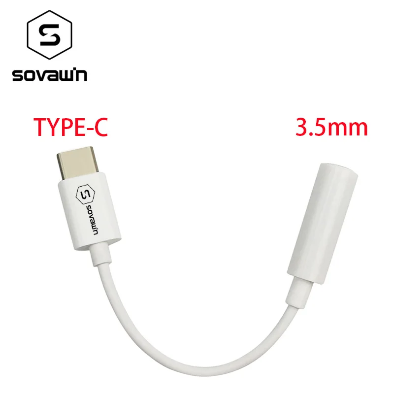 

Sovawin Type-C to 3.5mm Earphone Headphone cable Adapter Type C USB-C male to AUX Audio Female Jack for Xiaomi 6 Mi6 for Letv