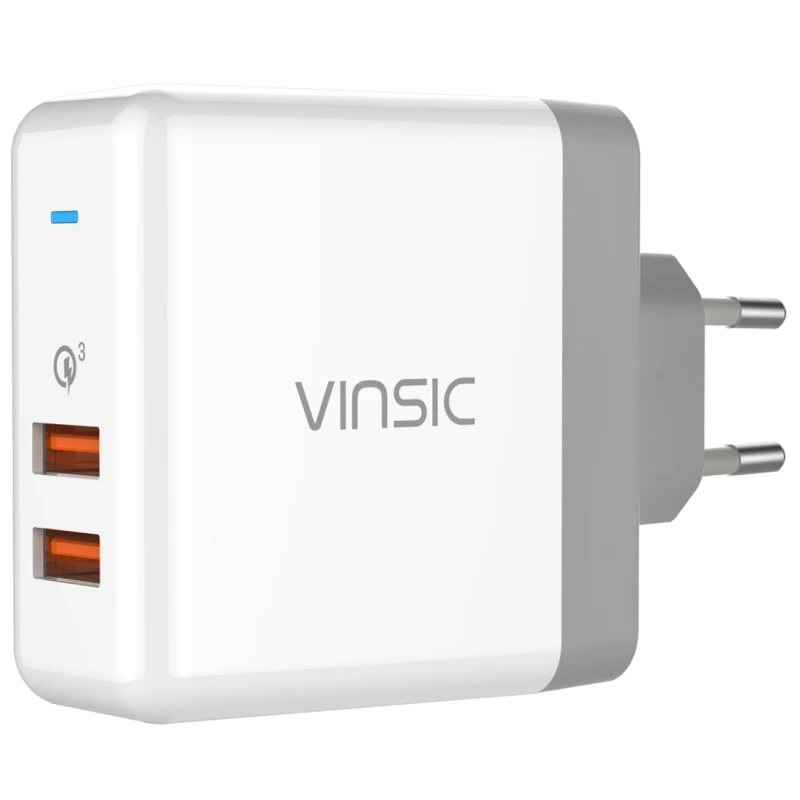 Dual USB Wall Charger Adapter EU US 36W Portable Dual-Port Quick Charge 3.0 Fast Charging Travel Adapter For Samsung iPhone Sony