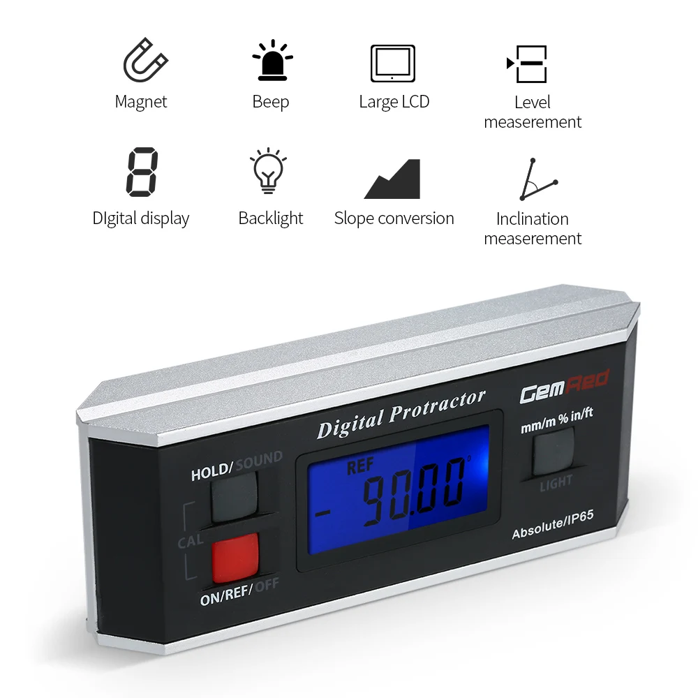 

Portable Digital Protractor Inclinometer Angle Finder Gauge Angle Finder Magnetic Base IP65