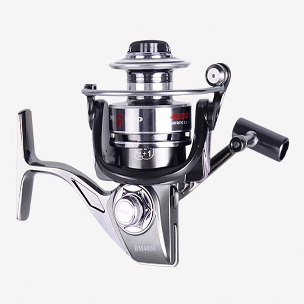

DEBAO Spinning Fly Lure Fishing Reel Full Metal Feet Super Body BM2000-7000 Series 12 + 1BB Gun Gray