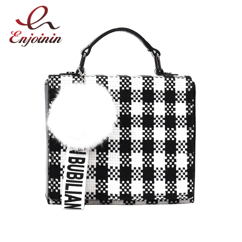 

Box geometric pattern letter ornaments hair ball box shape ladies chain purse crossbody messenger bag handbag shoulder bag