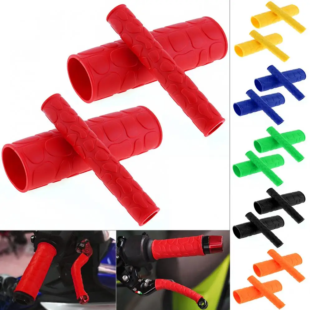 

Universal 1 Pair 106 MM Soft TRP Motorcycle Handle Grips with Pattern and 2 Pcs Handbrake Covers for Motorcycle