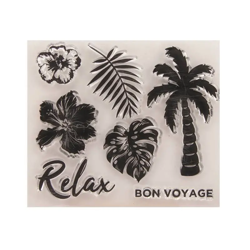 

Leaves Silicone Clear Stamp Cling Seal DIY Scrapbook Embossing Album Decor Craft