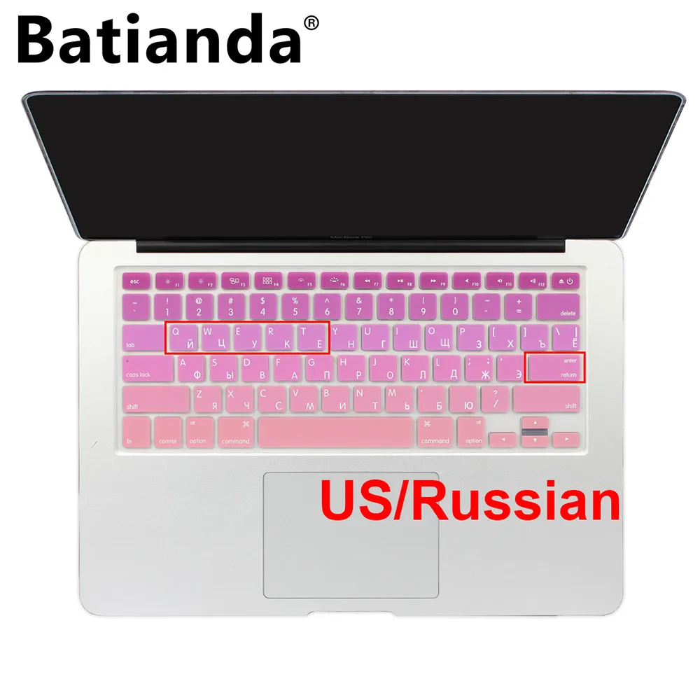 Наклейки на клавиатуру A1466 градиентные с русской раскладкой|keyboard|keyboard cover maccover