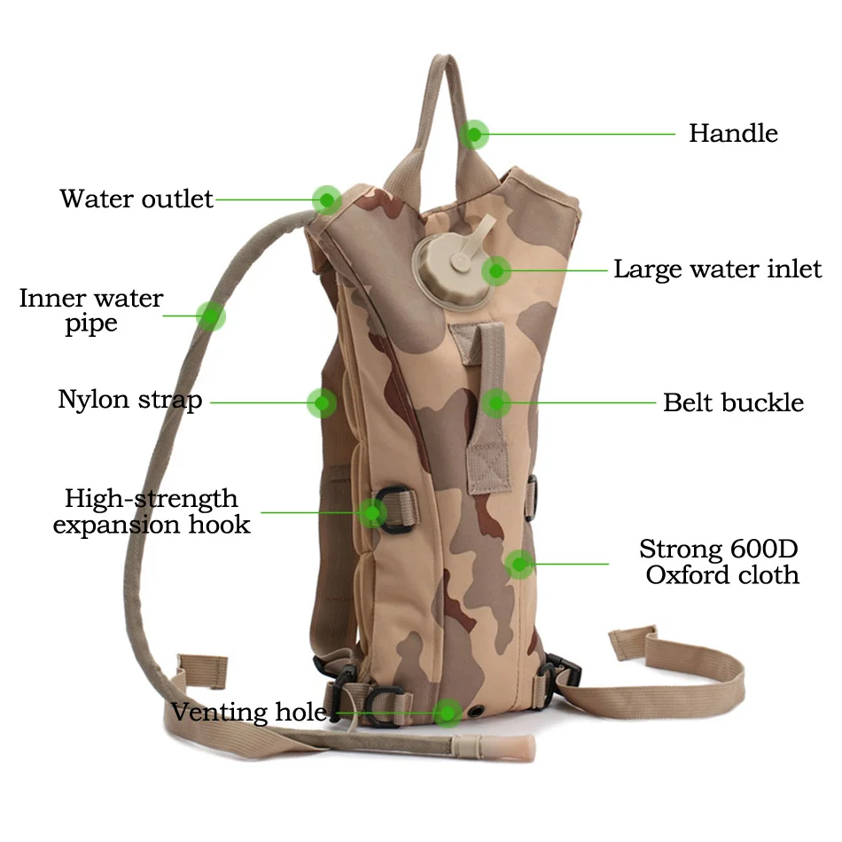 Сумка для воды 3L гидратации рюкзак тактический Mochila Militar ТПУ Bexiga мочевого пузыря колбы лабораторные пакет Военная Униформа Камп Malzemeleri