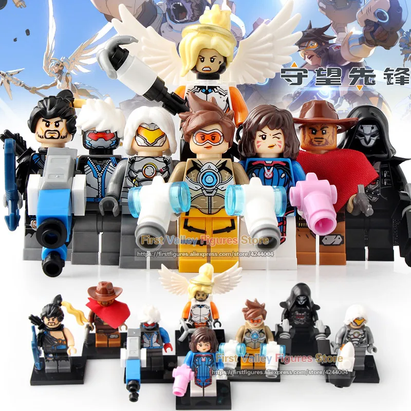 

Legoingly Overwatching OWN Figures D.Va Jesse.Mccree Reaper Soldier 76 Shimada Hanzo Mercy Tracer Building Bricks Toys X0230