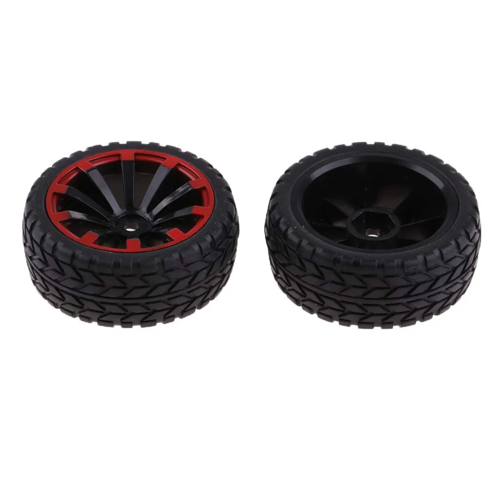 4Pcs Rubber RC Racing Car Tires Tyres &Wheel Rim for 1/10 HSP HPI Redcat Traxxas Truck Crawler