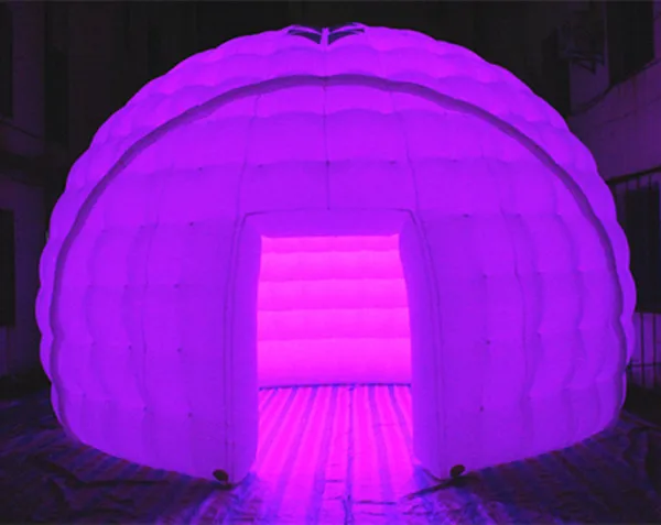 

Free shipping 6m*4m with led lights hot sale inflatable dome tent