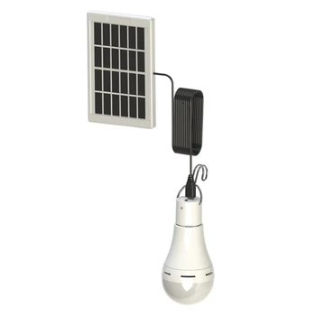 

LED Remote Control Solar Light Waterproof Panel Emergency Plastic Solar Bulb Hook Tent Lantern Outdoor