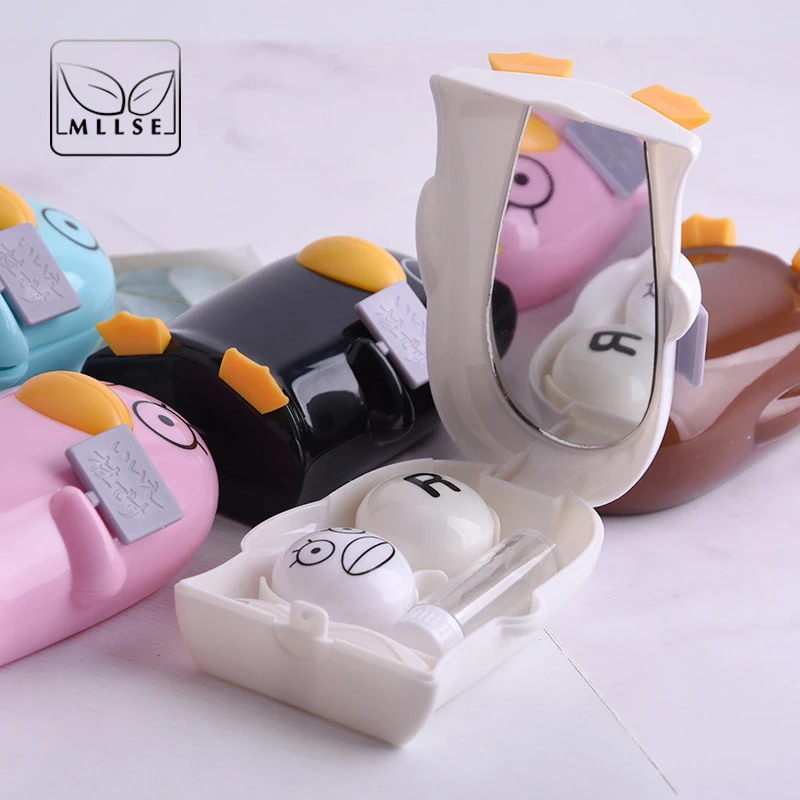 

MLLSE New Brand Cartoon Contact Lens Mate Box Women Men Personality Stereoscopic Receiving Box Unisex Contact Lens Case