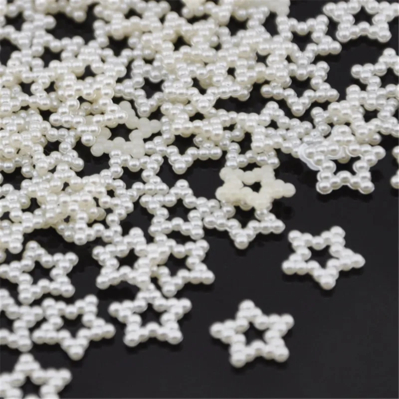 

10/50/100pcs pearl Star phone patch Flatback button wedding appliques Lots mix DIY decoration