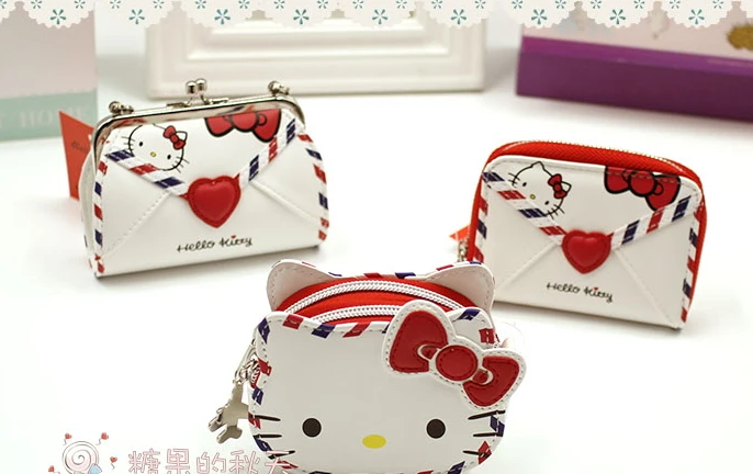 Hello kitty ПВХ дорожная косметичка Последняя мода красный и белый Классические винтажные Конверты в