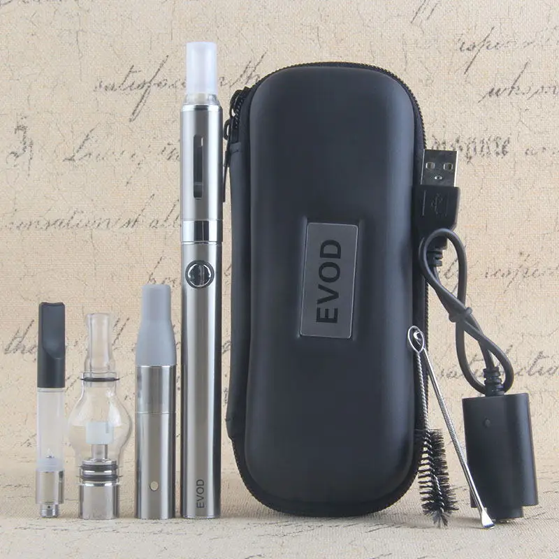 

4 in 1 Dry Herb Vaporizer Evod Mini Vape Kit Dry Herbal Vaporizer Wax Vape Pen 650mah Battery MT3 CE3 Atomizer