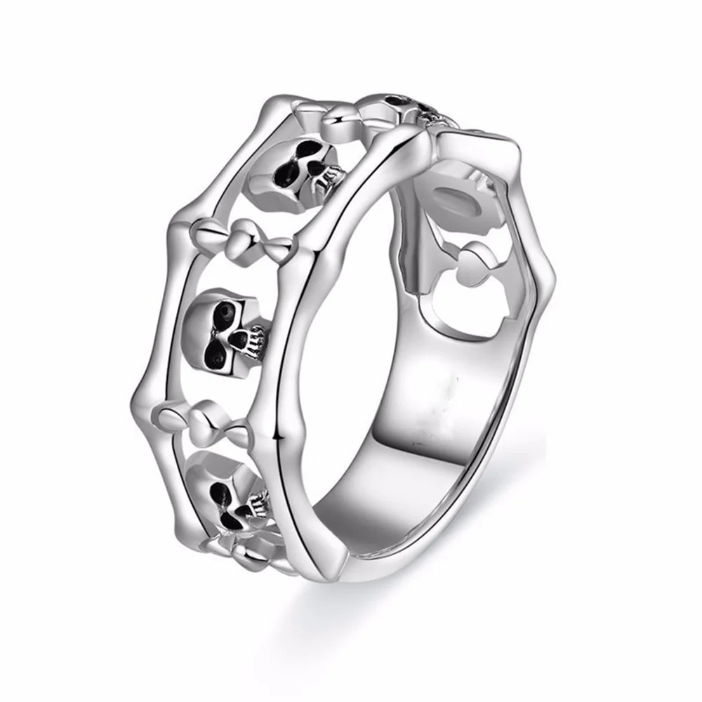 

Skull Ring Charm Enamel Bride Princess Wedding Band Ring Jewelry Size 5 6 7 8 9 10 11 12