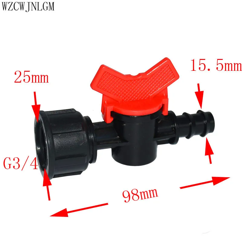 Женский G1/2 G3/4 до 16 мм 20 мм шланг для полива воды клапан кран разъем микроклапан воды остановить Разъем Встроенный печать 1 шт