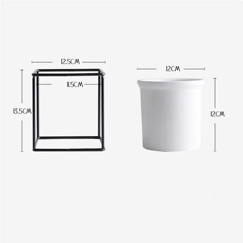 1 комплект квадратное железо Керамическая Настенная нордическое зеленое растение цветок суккулент Подставка под крышки держатель