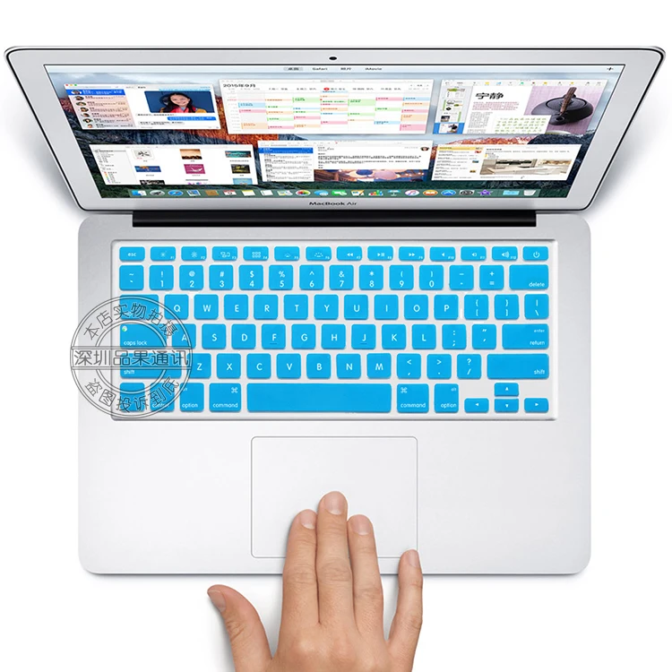 США Макет красочные силиконовые английский клавиатура кожи защита наклейка для 1" 15" 1" Mac MacBook Air pro Retina/IMAC G6 - Цвет: light blue