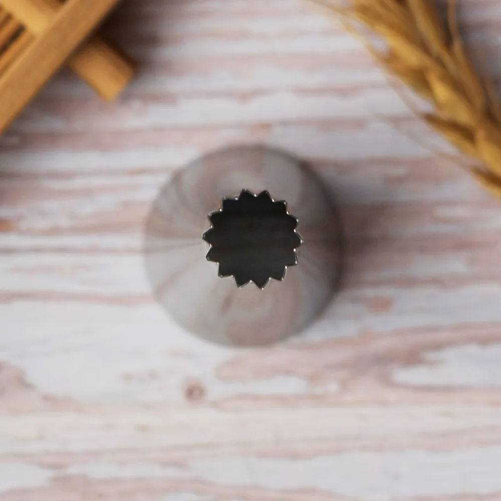#4B Stainless Steel Nozzle Open Star Tip Pastry Cookies Tools Icing Piping Nozzles Cake Decorating Cupcake Medium Size