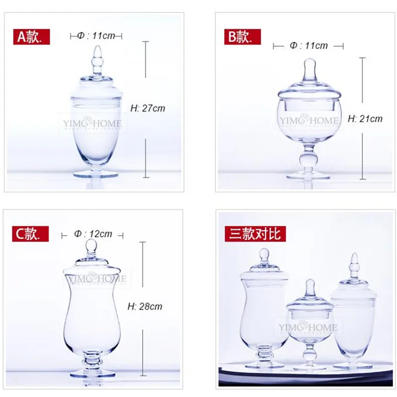 Европейский высокого качества конфеты банку искусственный выдувного стекла бутылки hotel Свадебный десерт украшение стола закуски печенье резервуар