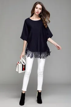 

Pull Femme 2019 Autumn Winter Knitted Pullover Sweaters for Women O Neck Batwing Sleeve Blusas de inverno feminina with Tassel
