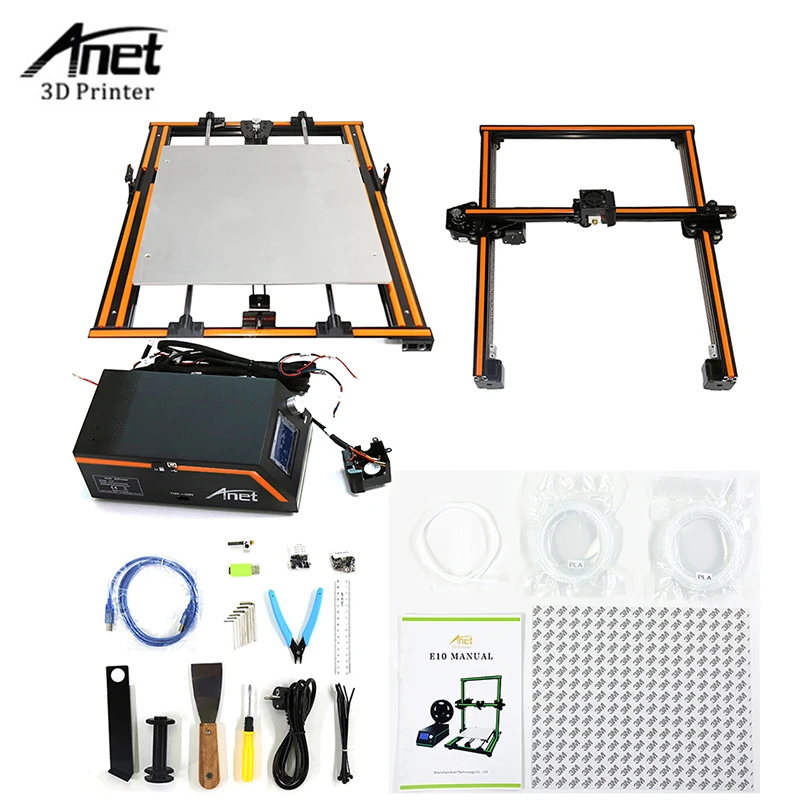 Anet 3D принтер E12/E10 Высокая точность FDM Reprap I3 DIY машина с сборкой impresora 3d набор