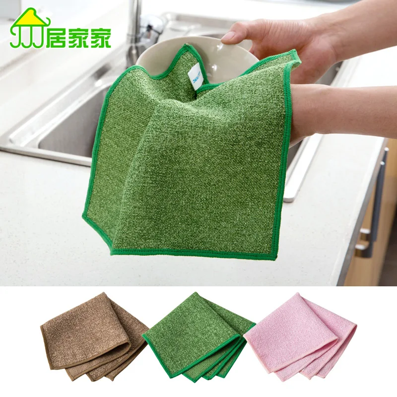 Polyester filament thick cloth dish kitchen towel lint free absorbent